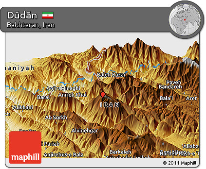 Physical Panoramic Map of Dūdān