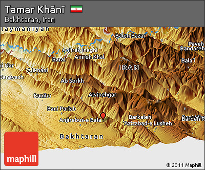 Physical Panoramic Map of Tamar Khānī