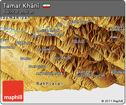 Physical Panoramic Map of Tamar Khānī
