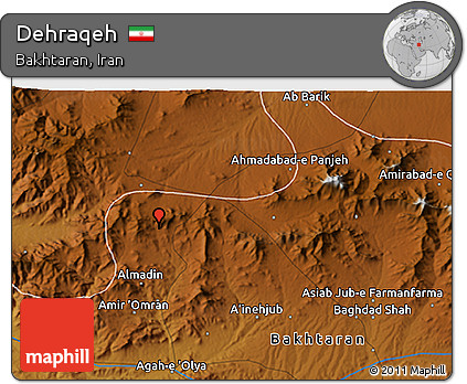 Physical 3D Map of Dehraqeh