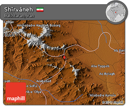 Physical 3D Map of Shīrvāneh
