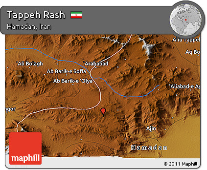 Physical 3D Map of Tappeh Rash