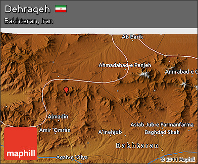Physical 3D Map of Dehraqeh