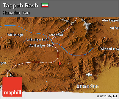 Physical 3D Map of Tappeh Rash