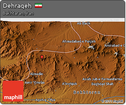 Physical 3D Map of Dehraqeh