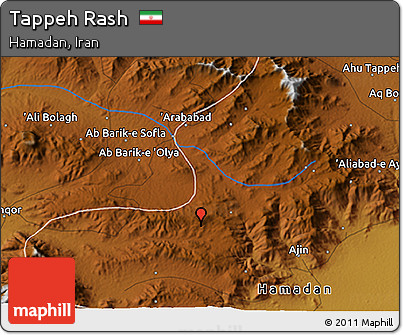 Physical 3D Map of Tappeh Rash