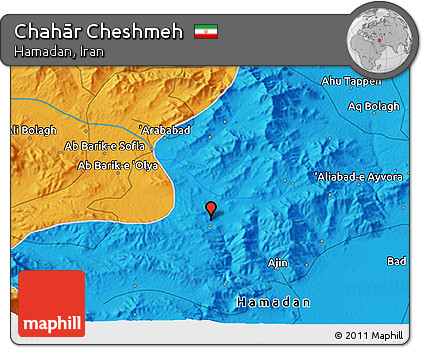 Political 3D Map of Chahār Cheshmeh