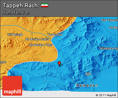 Political 3D Map of Tappeh Rash