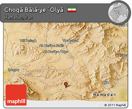 Satellite 3D Map of Choqā Bālā-ye `Olyā
