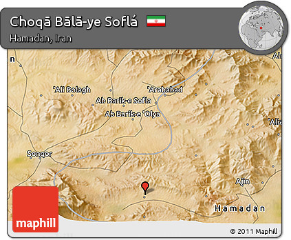 Satellite 3D Map of Choqā Bālā-ye Soflá