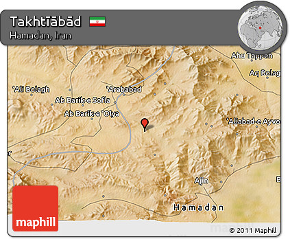 Satellite 3D Map of Takhtīābād