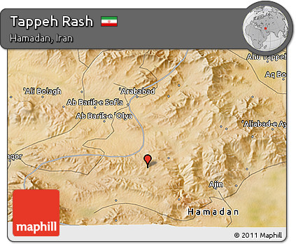 Satellite 3D Map of Tappeh Rash