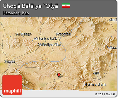 Satellite 3D Map of Choqā Bālā-ye `Olyā