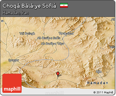 Satellite 3D Map of Choqā Bālā-ye Soflá