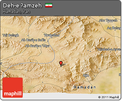 Satellite 3D Map of Deh-e Ḩamzeh