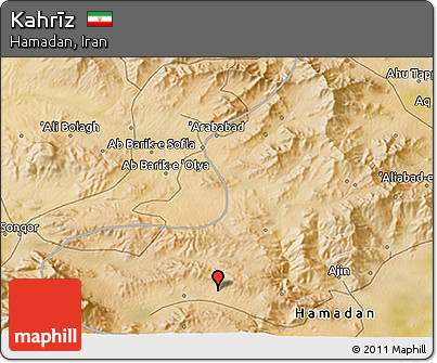 Satellite 3D Map of Kahrīz