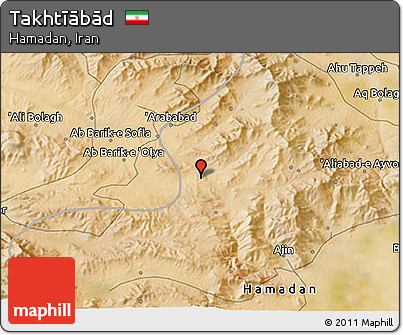 Satellite 3D Map of Takhtīābād