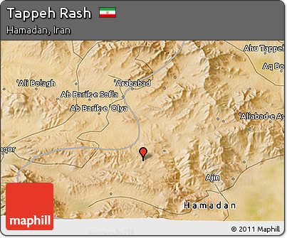 Satellite 3D Map of Tappeh Rash