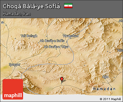 Satellite 3D Map of Choqā Bālā-ye Soflá
