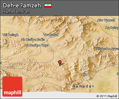 Satellite 3D Map of Deh-e Ḩamzeh