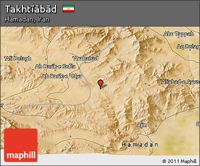 Satellite 3D Map of Takhtīābād