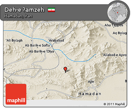 Shaded Relief 3D Map of Deh-e Ḩamzeh