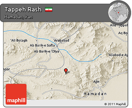 Shaded Relief 3D Map of Tappeh Rash