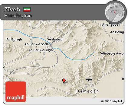 Shaded Relief 3D Map of Zīveh