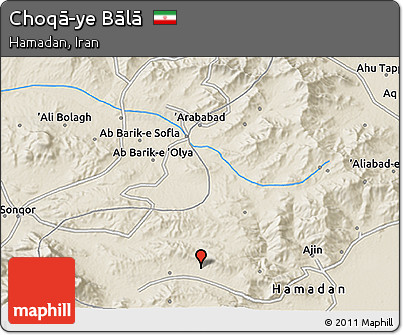 Shaded Relief 3D Map of Choqā-ye Bālā
