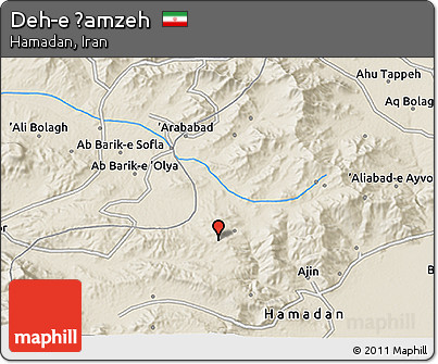 Shaded Relief 3D Map of Deh-e Ḩamzeh