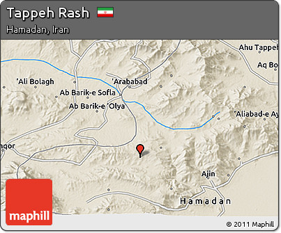 Shaded Relief 3D Map of Tappeh Rash