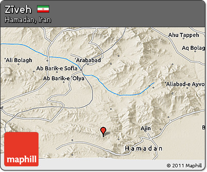 Shaded Relief 3D Map of Zīveh