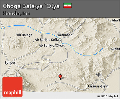 Shaded Relief 3D Map of Choqā Bālā-ye `Olyā