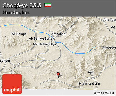 Shaded Relief 3D Map of Choqā-ye Bālā