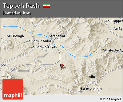 Shaded Relief 3D Map of Tappeh Rash