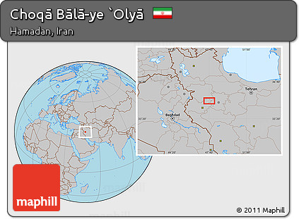 Gray Location Map of Choqā Bālā-ye `Olyā