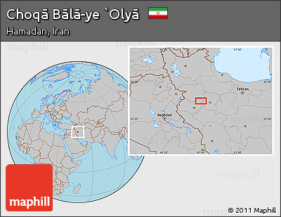 Gray Location Map of Choqā Bālā-ye `Olyā