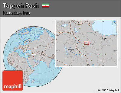 Gray Location Map of Tappeh Rash