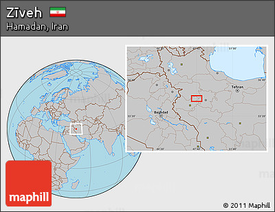 Gray Location Map of Zīveh