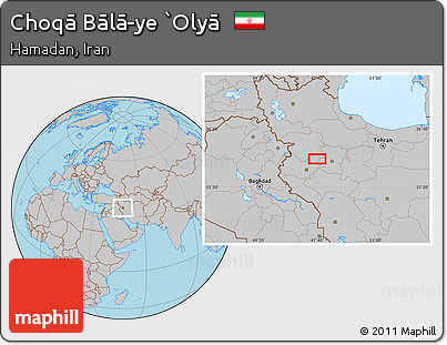 Gray Location Map of Choqā Bālā-ye `Olyā