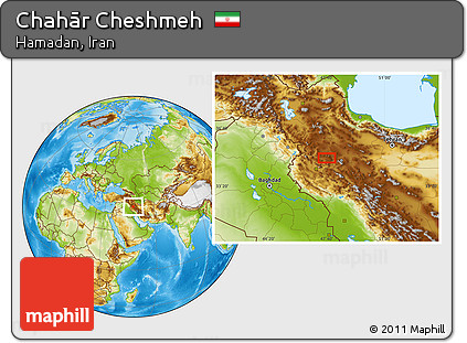 Physical Location Map of Chahār Cheshmeh