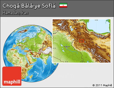 Physical Location Map of Choqā Bālā-ye Soflá