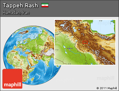 Physical Location Map of Tappeh Rash