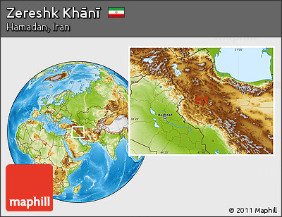 Physical Location Map of Zereshk Khānī