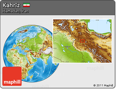 Physical Location Map of Kahrīz
