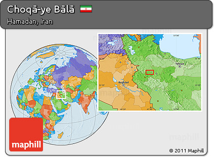 Political Location Map of Choqā-ye Bālā