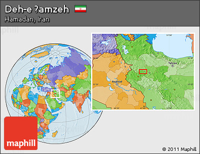 Political Location Map of Deh-e Ḩamzeh