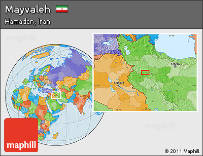Political Location Map of Mayvaleh