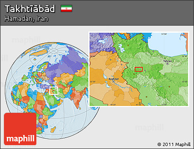 Political Location Map of Takhtīābād