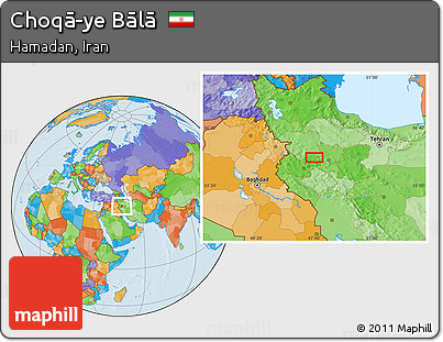 Political Location Map of Choqā-ye Bālā